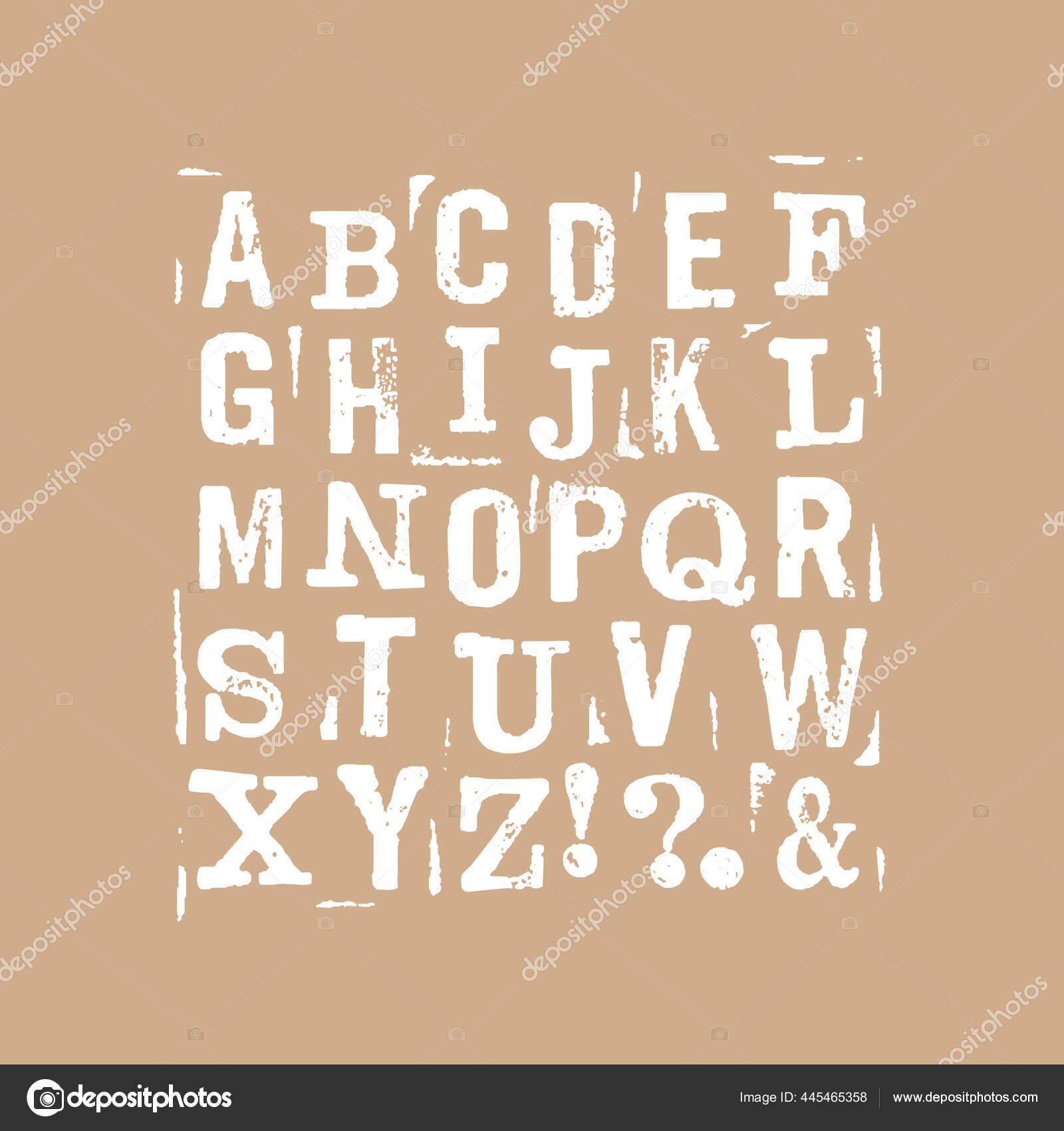Vector latin stamp font. Vector stamp abc with grunge texture